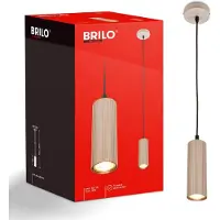 Briloner Suspension LED réglable en hauteur Ø10x120 cm douille GU10 max. 9W beige - Lampe suspendue salle à manger table salon