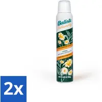 Batiste - Thé vert naturel & Camomille - Shampooing sec - Extraits 100% naturels - Rafraîchit et nettoie - 200 ml - Pack avantage - 2 pièces