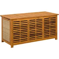 vidaXL Boîte de rangement pour jardin, 185 litres, en bois massif d'acacia, 113 x 50 x 56 cm, beige