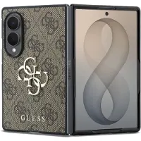 GUESS Étui PU 4G avec logo métallique pour Samsung Galaxy Z Fold8 (réf. F971B) - marron (Samsung Galaxy Z Fold8), Coque pour téléphone portable, Marron