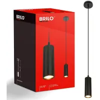Briloner Suspension LED réglable en hauteur Ø10x120 cm douille GU10 max. 9W noir - Lampe suspendue salle à manger table salon