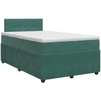 Syfax Lit Boxspring avec matelas Vert foncé 120 x 190 cm Velours