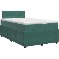 vidaXL Lit boxspring avec matelas vert foncé 120 x 190 cm velours