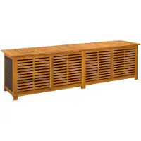vidaXL Boîte de rangement pour jardin, 185 litres, en bois massif d'acacia, 200 x 50 x 56 cm, noire