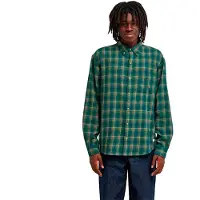 Element Button Down Flannel Regular Fit Long Sleeve Shirt Vert XL Homme