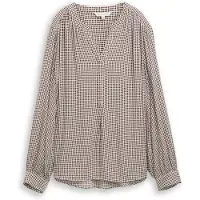 Tom Tailor Chemisier beige / marron / blanc cassé