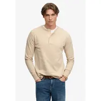 Superdry Mini Slub Waffle Grandad Sweater Beige L Homme