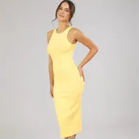 JJXX Robe maxi côtelée Femme French Vanilla