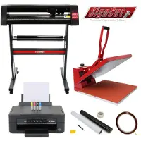 MonsterShop PixMax Lot de Découpe Vinyle, Presse à Chaud Plat 50 cm & Imprimante