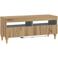 vidaXL Meuble TV LED en bois imitation chêne artisanal, marque