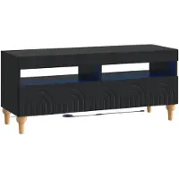 vidaXL Étagère LED pour téléviseur, 3 pièces, noire, en bois composite