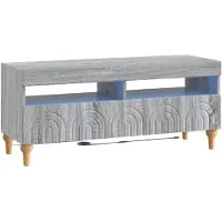 vidaXL Étagère LED pour téléviseur, 3 pièces, couleur Sonoma gris, en bois composite