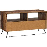 vidaXL Meuble TV LED en bois vieilli, fabriqué à partir de panneaux de particules