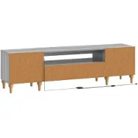 vidaXL Meuble TV LED Sonoma-gris, en panneaux de particules