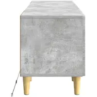 vidaXL Meuble TV LED gris béton, fabriqué en panneaux de particules