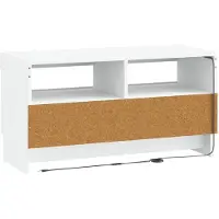 vidaXL Meuble TV LED blanc en panneaux de particules