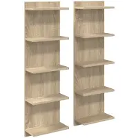 vidaXL Étagère Murale 2 pcs Chêne Sonoma 30 x 15 x 100 cm