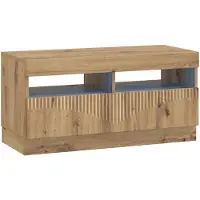 vidaXL Meuble TV LED en bois imitation chêne artisanal, marque