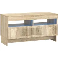 vidaXL : Meuble TV LED, 5 pièces, imitation chêne Sonoma, panneaux de particules