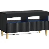 vidaXL Meuble TV LED noir en panneaux de particules