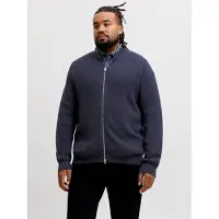 Jack & Jones Perfect Plus Size Full Zip Sweater Bleu 4XL Homme