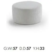 AEA Ensemble de salon gris comprenant un pouf rembourré, une table basse et une table de salon, design moderne
