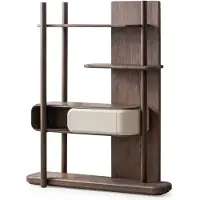 Xl Moebel Gmbh Étagère de sol luxueuse pour le salon, avec un compartiment de rangement et des étagères ouvertes en bois