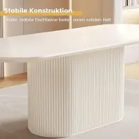 Sonstiges Table ronde blanche avec 4 chaises, diamètre 160 cm, bords arrondis, facile d'entretien, design ergonomique