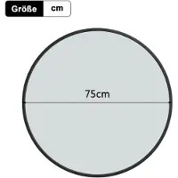 StarTech.com Miroir mural rond - Miroir de maquillage décoratif - Verre trempé résistant aux chocs - Cadre en métal - Montage mural - 75 x 75 cm - Noir