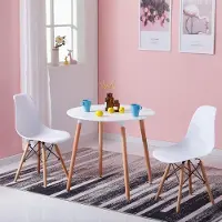 Sonstiges Table ronde scandinave en MDF, blanche, 80 cm de diamètre