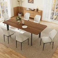 Sonstiges Table de salle à manger extensible avec 6 chaises, dimensions 160-200 cm, finition noyer/blanc, en MDF