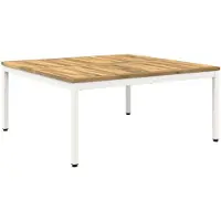 vidaXL Table basse blanche, 100 x 100,5 x 45 cm, en bois d'acacia massif