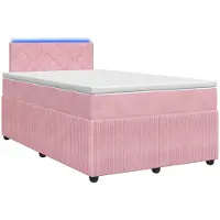 vidaXL Lit boxspring avec matelas avec tête de lit rose 120 x 190 cm velours