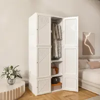 Sonstiges Armoire pliante de 104x136x50 cm, avec barre de suspension et portes magnétiques