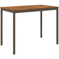 vidaXL Table de bar d'extérieur, couleur bois naturel et marron, 141 x 80,5 x 105 cm