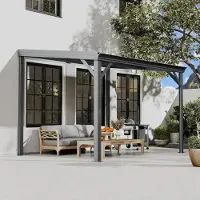 Sonstiges Pavillon d'angle de 2,45 x 3,11 mètres, avec toit en acier fixe, galvanisé, de couleur grise, résistant au vent jusqu'à 96 km/h