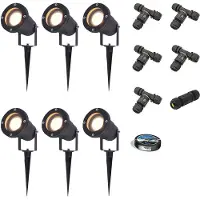 HOFTRONIC™ - Spots de jardin à piquet 4W 345lm 2700K Noir IP65 inclinable dimmable Avec matériel d'installation (Câble & connecteur)