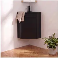 MOB-IN Ensemble lave-mains d'angle suspendu SKINO avec robinet noir