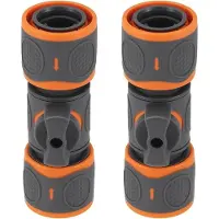 OEM Raccord de serrage pour tuyau d'arrosage - Raccord anti-goutte - Régulation du débit d'eau - Clapet intégré - 12 mm - Noir/Orange
