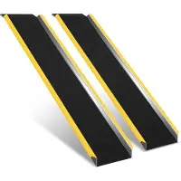 OEM Rampe d'accès en aluminium avec bandes de sécurité colorées - capacité de charge jusqu'à 600 kg (max. 300 kg par élément) - antidérapante - pour fauteuils roulants, motos, quads, remorques de voiture