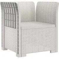 vidaXL Fauteuil 1 place avec coussin, imitation rotin, plastique PP, blanc ()