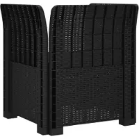 vidaXL Fauteuil 1 place avec coussin, imitation rotin, plastique PP, anthracite ()