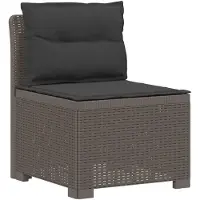 vidaXL : Canapé de jardin pour 1 personne avec coussins, imitation rotin, plastique PP, gris clair
