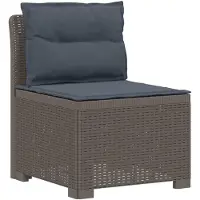 vidaXL : Canapé de jardin pour 1 personne avec coussins, imitation rotin, plastique PP, gris clair
