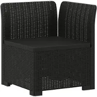vidaXL : Canapé de jardin pour 1 personne avec coussins, imitation rotin, plastique PP, anthracite