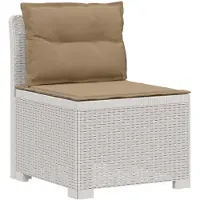 vidaXL : Canapé de jardin pour 1 personne avec coussins, imitation rotin, plastique PP, blanc