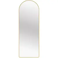 BellaFurn Miroir de courtoisie incurvé, pour fixation au sol ou au mur | Or | 50x160 cm