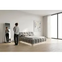 Xl Moebel Gmbh Miroir mural complet, design moderne, argenté, élégant et luxueux, idéal pour un couloir ou une salle de bain