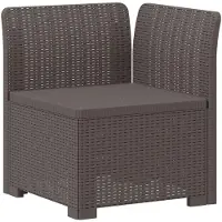 vidaXL Canapé de jardin pour 5 personnes, imitation rotin, plastique PP, gris clair
