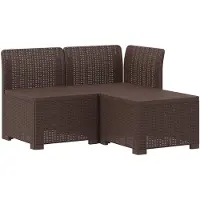 vidaXL Canapé de jardin pour 3 personnes, imitation rotin, plastique PP, couleur marron